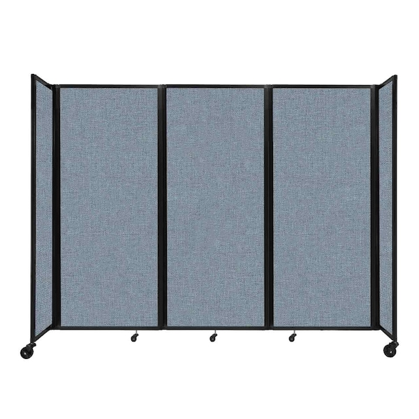 Room Divider 360 Folding Portable Partition 8'6" x 6'10" Powder Blue Fabric